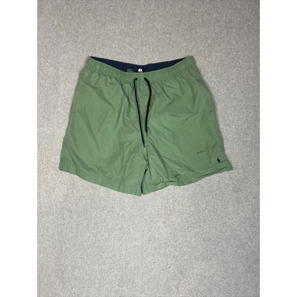 Vintage Polo Spor Men’s Large Swim Trunk Shorts Ralph Lauren Green Blue Pony